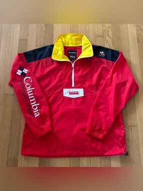 Disney x Columbia Jacket Mickey Mouse Collection M Packable Quarter Zip RARE